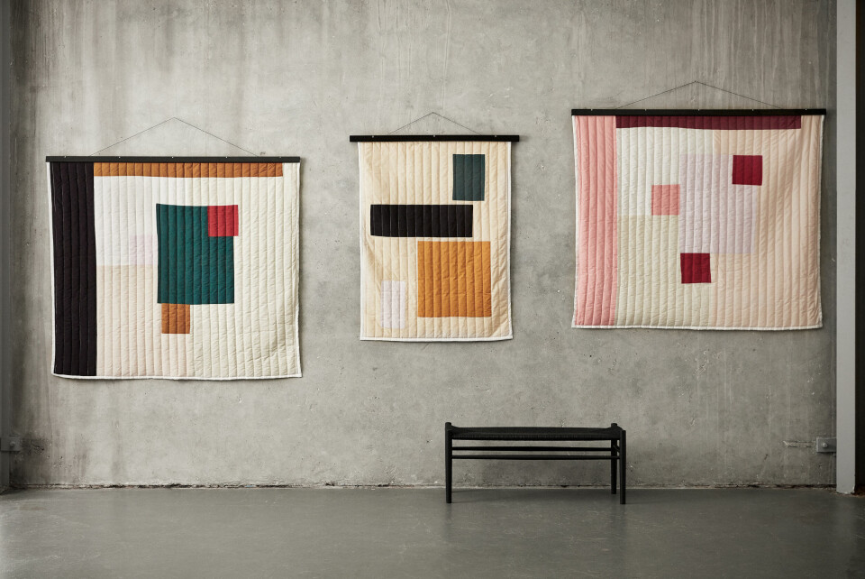 Tre af Lines smukke vægtæpper.