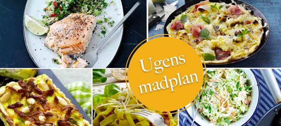 Nem laks, porretærte og skøn pasta med bacon & pesto: Her er ugens madplan til dig