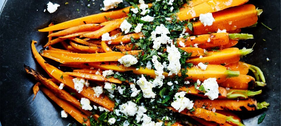 Grillede gulerødder med myntegremolata