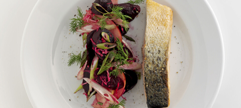 Stegt laks med bagt rødbede