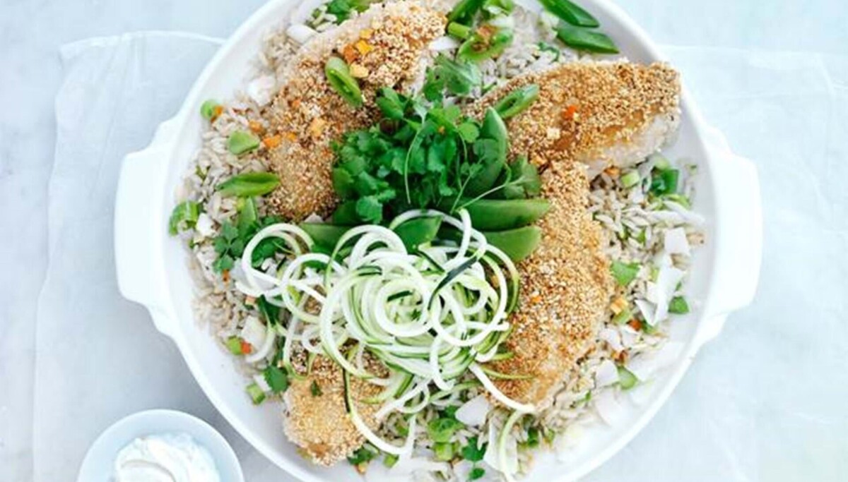 Sesamstegt kylling med kokosris - fit living - ALT.dk