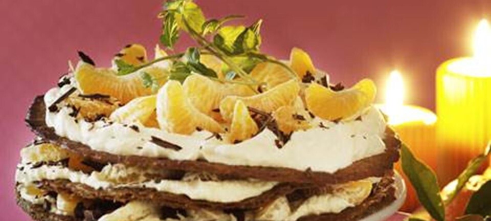 Mandarinlagkage med tynde kanelbunde