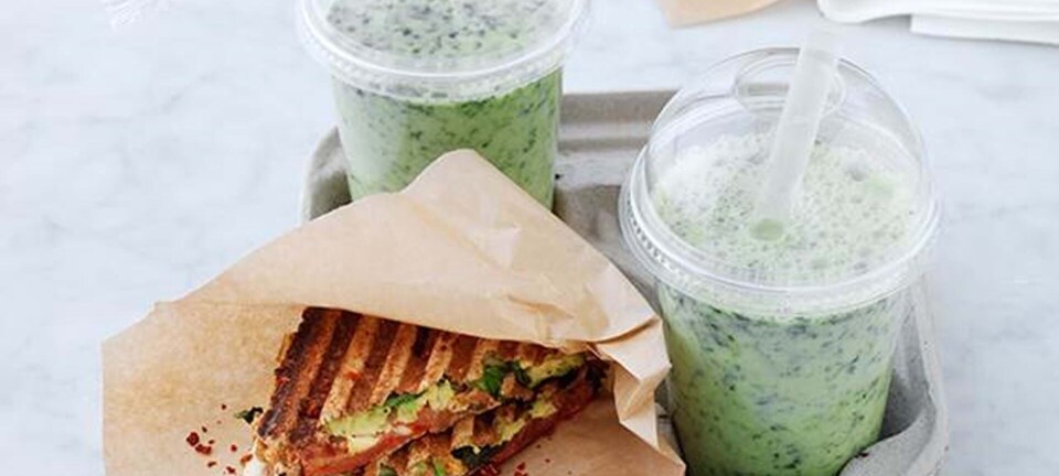 Grillet avocadosandwich & green smoothie