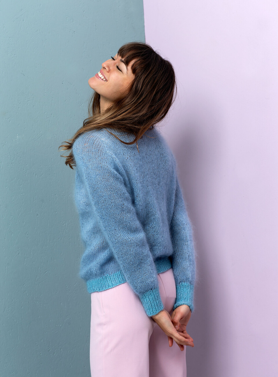 Bluse med kontrastkant