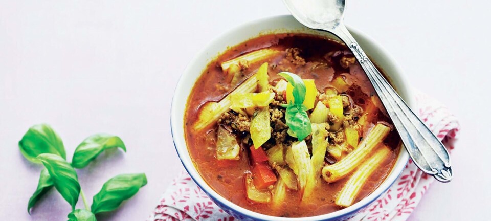 Krydret suppe med hakket kød