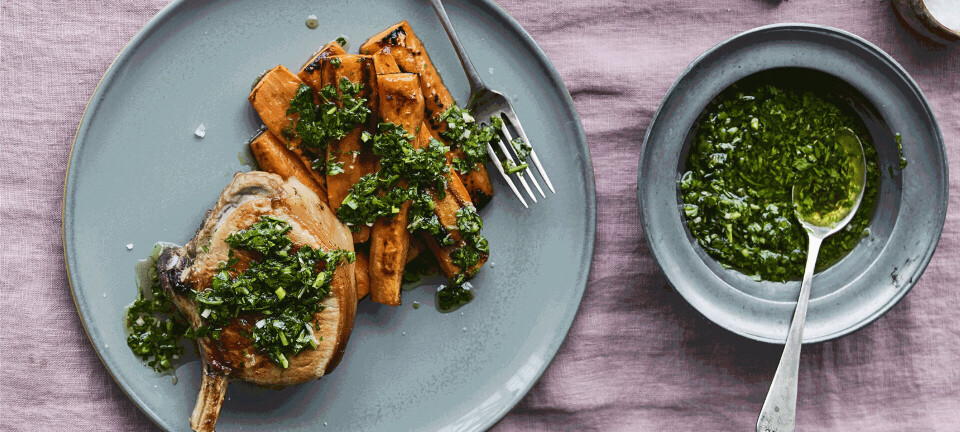 Svinekotelet med chimichurri