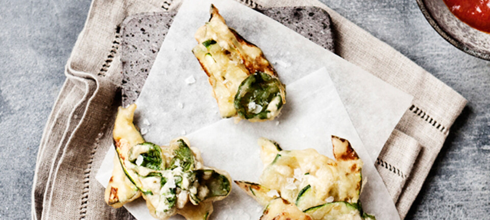 Friteret squash med chili-dip