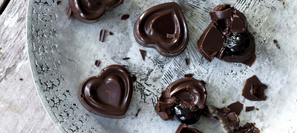 Fyldte chokolader med kirsebær