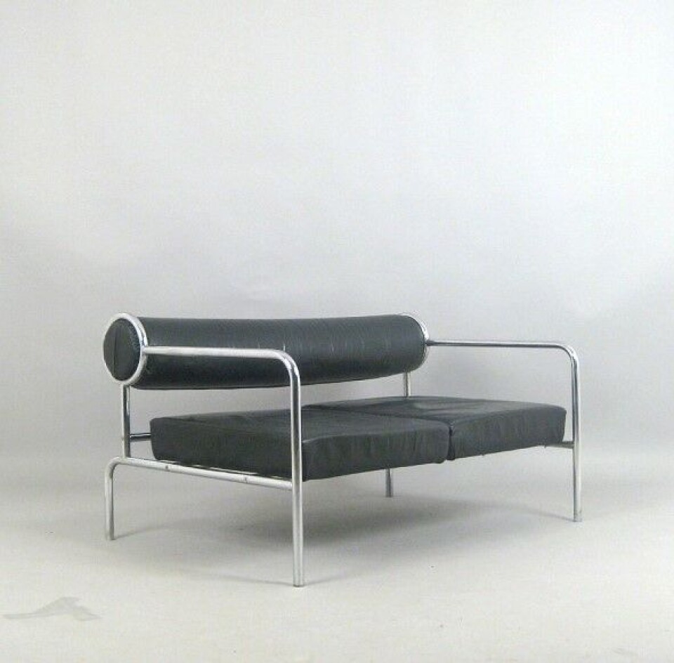 Krom og læder sofa
