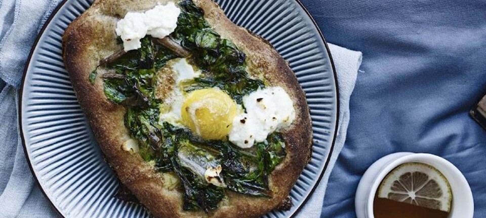 Morgenpizza med bladbeder