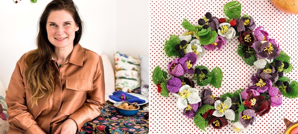 Hjemme hos Katrine er alt fra adventskrans til bordpynt lavet af perler: Bliv inspireret her