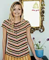Stribet bluse med spids for og bag