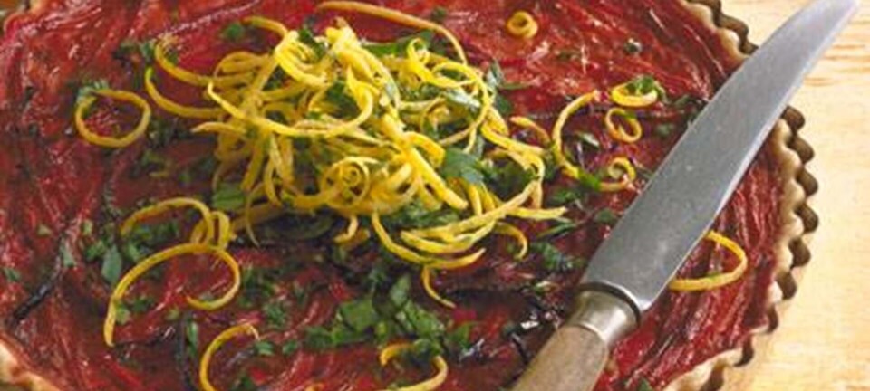 Tærte med gulerod og rødbede