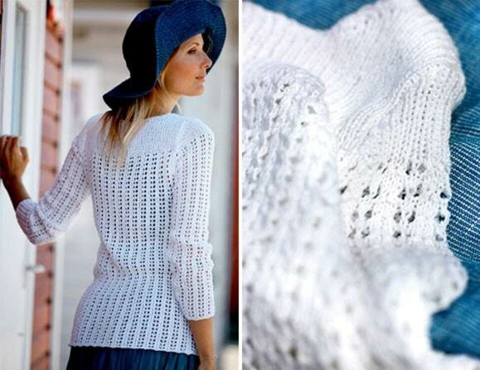 Strik selv: Bluse med ribbærestykke