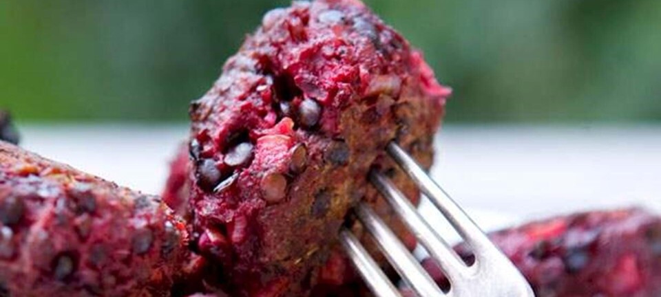 Rødbededeller med hakket oksekød