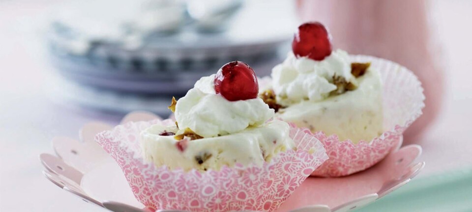 Cupcakeis med hjemmelavet nougat