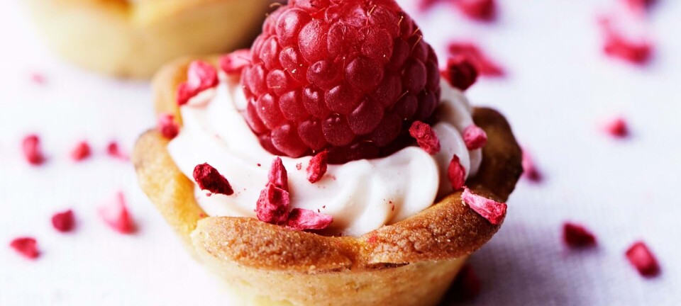 Fine små hindbærtærter