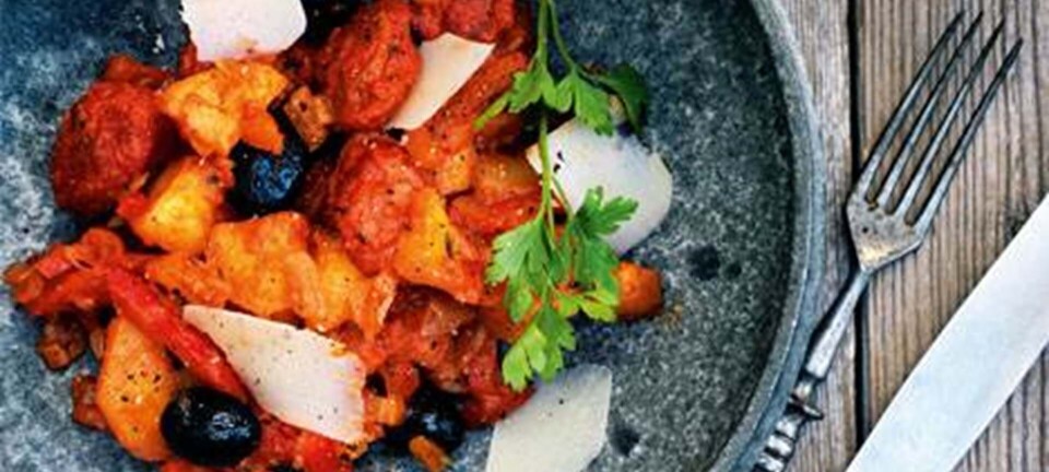 Pølseret med chorizo og rødder