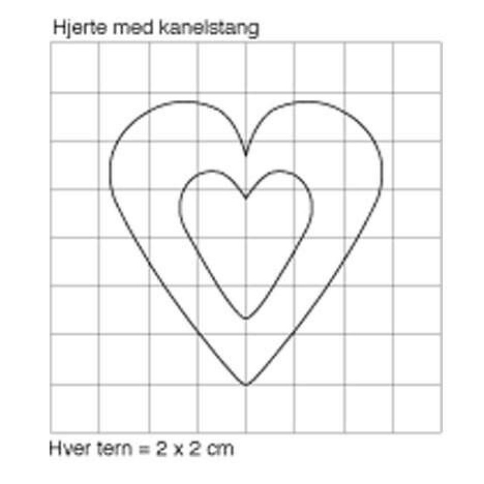 Sy til jul: Hjerte med kanelstang
