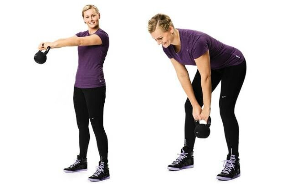 Maveøvelse med kettlebell