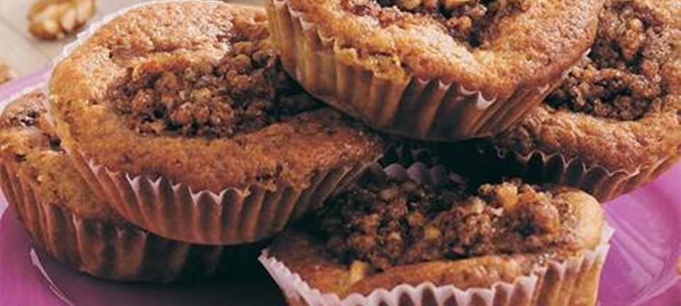 Muffins med valnøddeknas