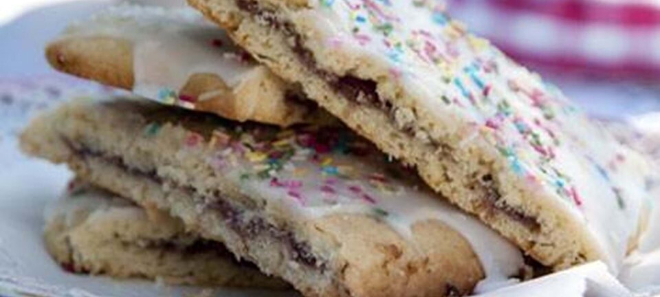 Hindbærsnitter med glasur