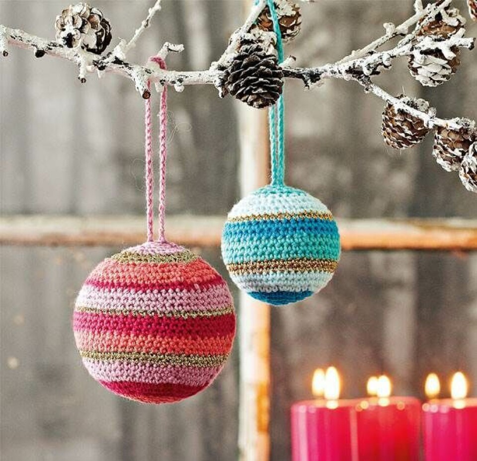Hæklede julekugler