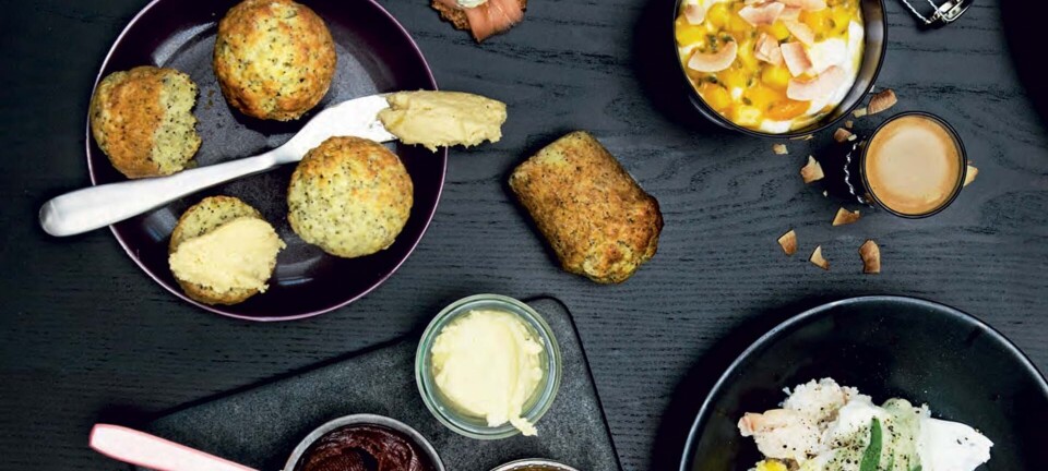 Små citron-birkesmuffins med ahornsmør