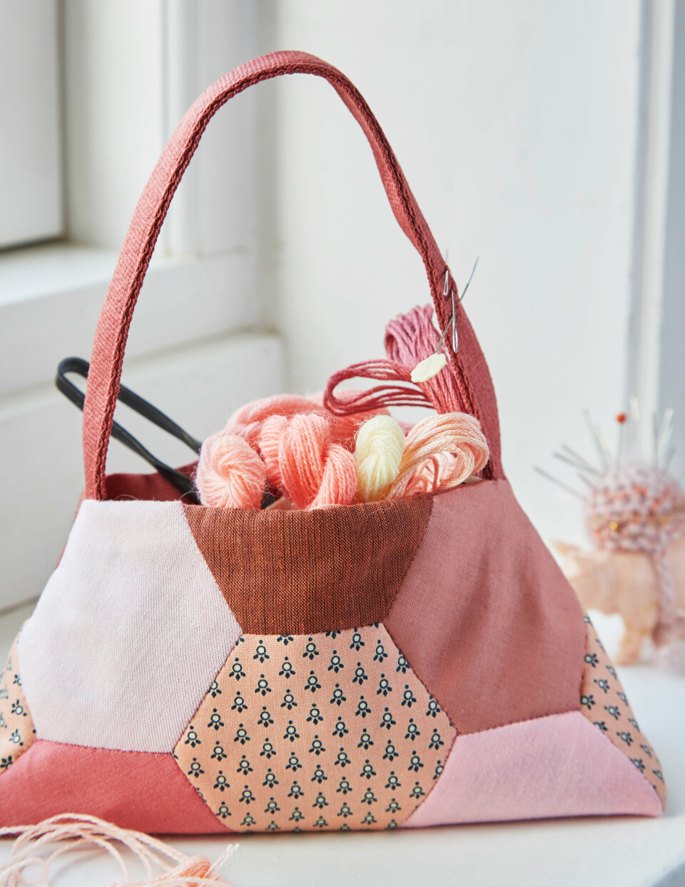 Sy selv: Lille patchwork taske med hank