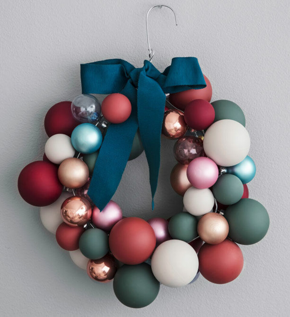 Julekrans med kugler