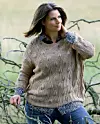 Oversize bluse med bladranker