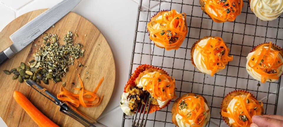 Gulerodsmuffins med rosiner & skøn cremet frosting