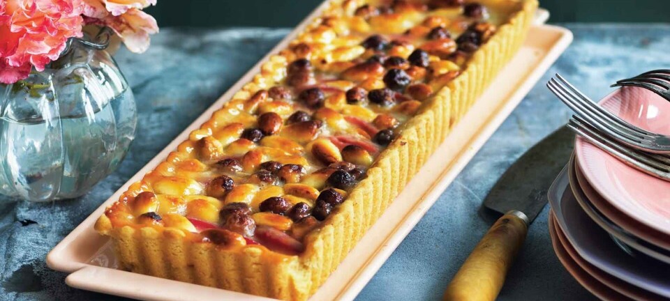 Toscakage med æbler og nødder