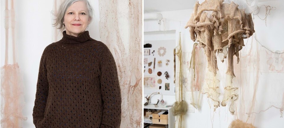 Det er helt poetisk at bevæge sig ind i Mariannes atelier, hvor smukke strikværker hænger side om side