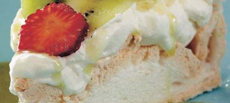 Pavlova med kiwi