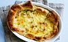 Quiche med bacon, porre og comte