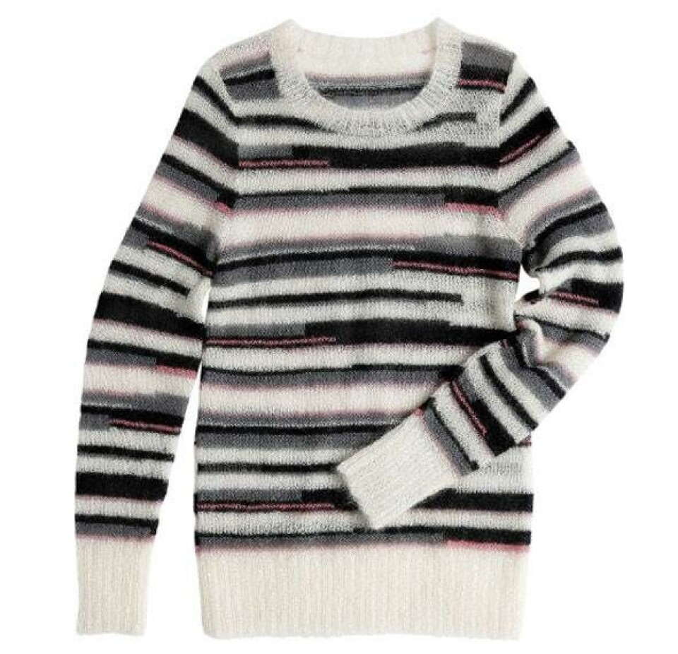 Strikkeopskrift: Stribet kidmohair sweater