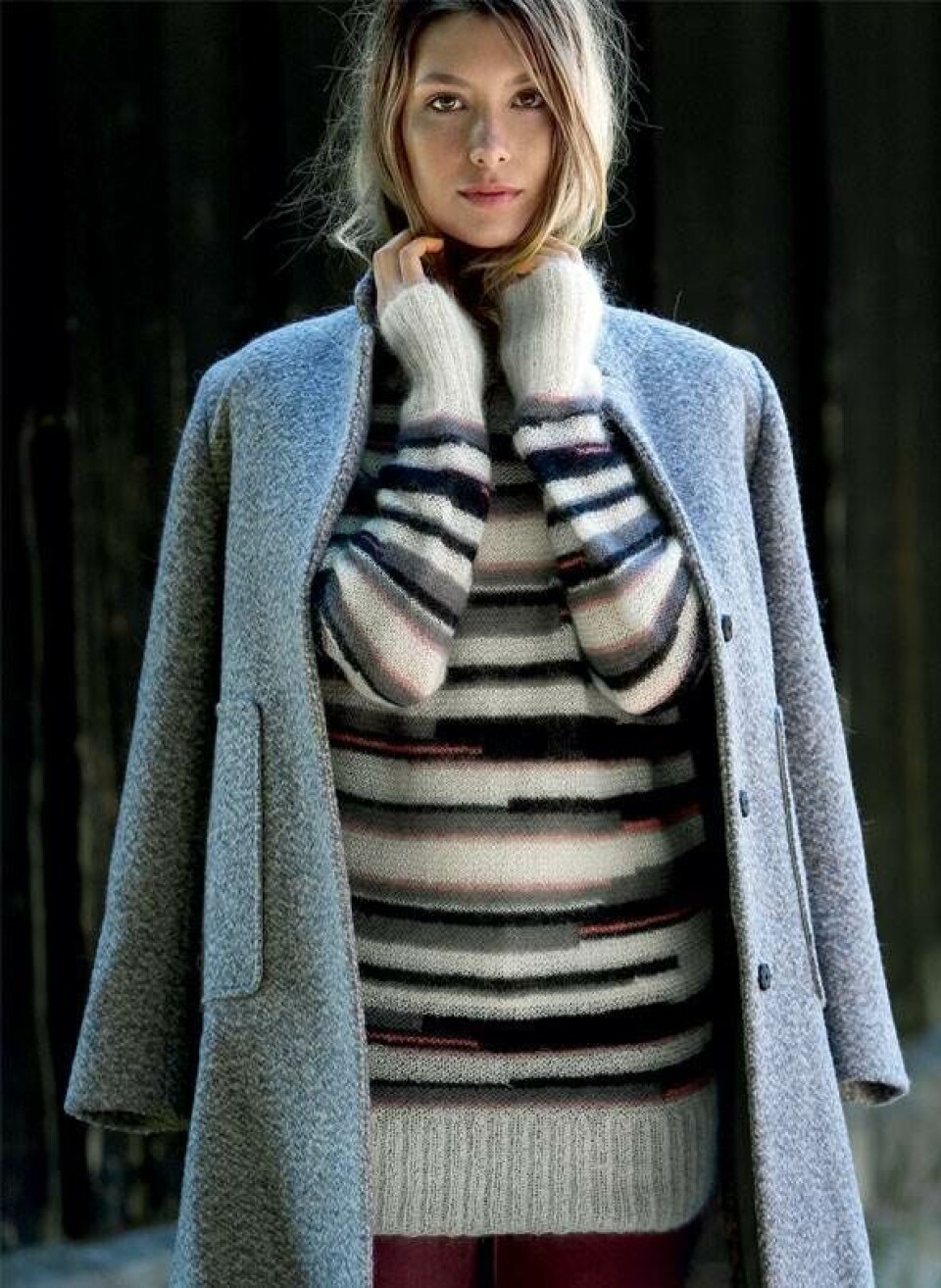 Strikkeopskrift: Stribet kidmohair sweater