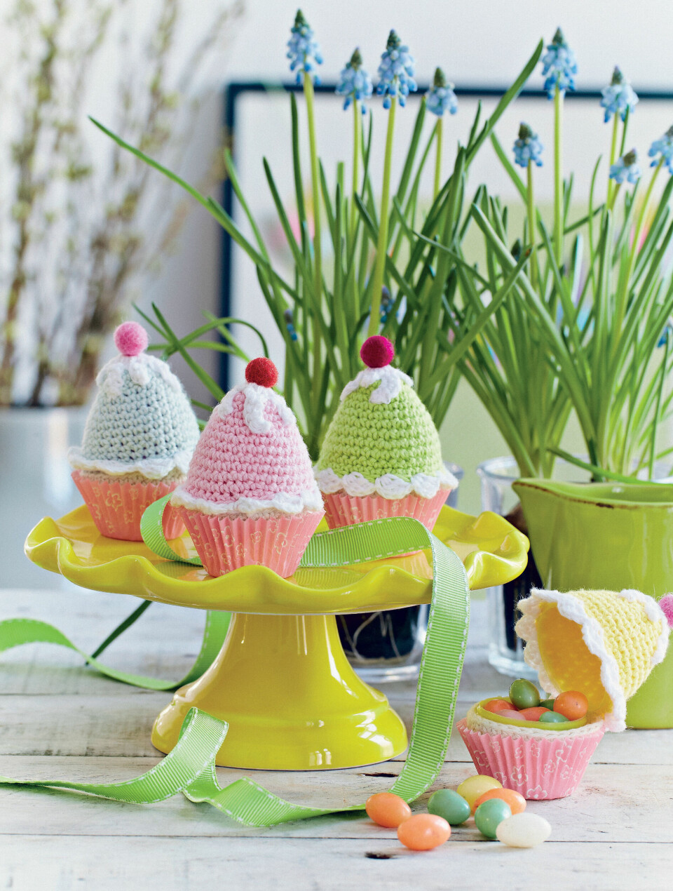 Hæklede cupcakeæg