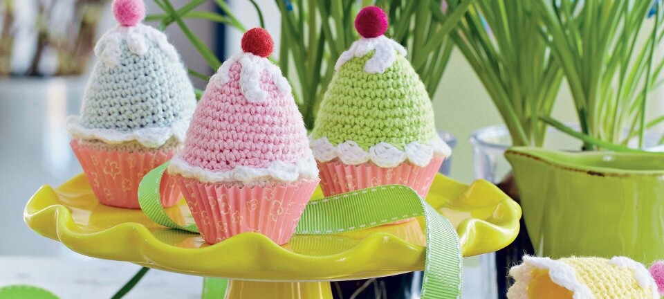 Skønne hæklede cupcakeæg