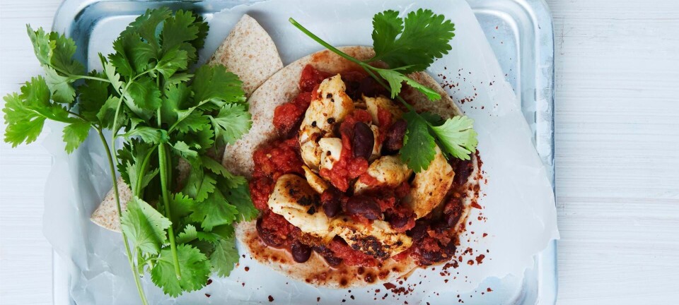 Kylling i spicy tomatsauce med bønner