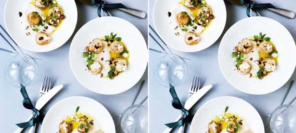Stegte kammuslinger med appelsinsmør