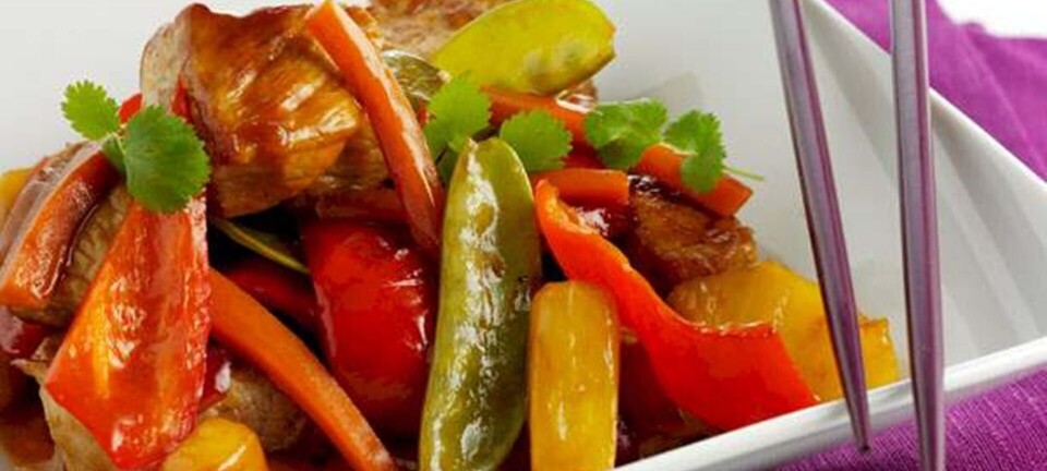 Skinkekød i sur-sød sauce