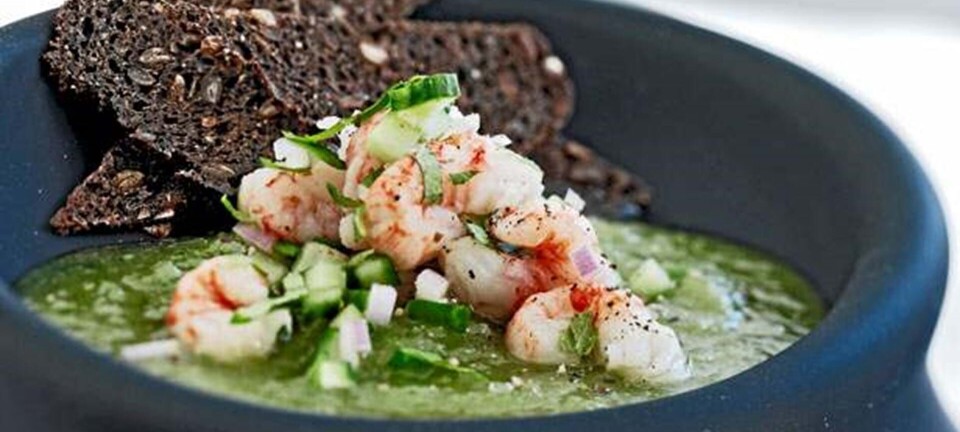 Melongazpacho med hummerhaler