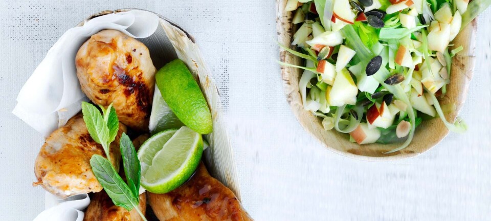 Nem ingefærkylling med æble-sellerislaw