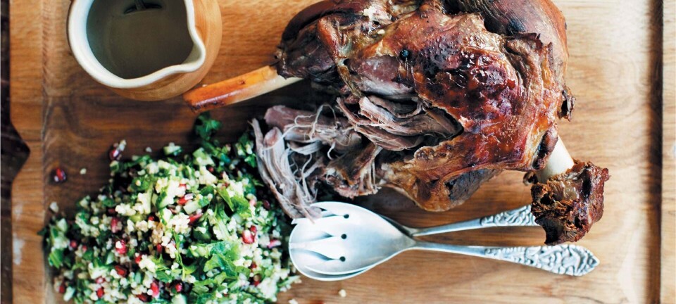 Langtidsstegt lammekølle med tabbouleh