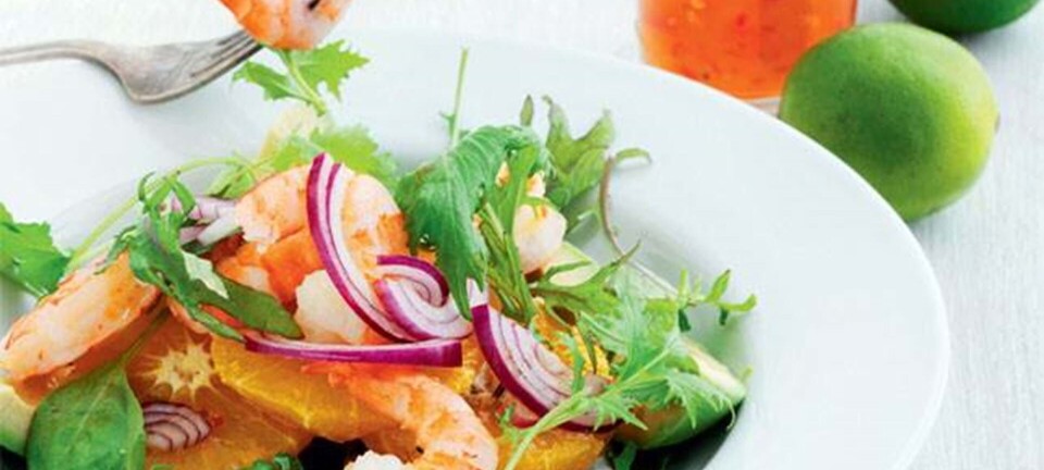 Supersund salat - Rejer & appelsiner