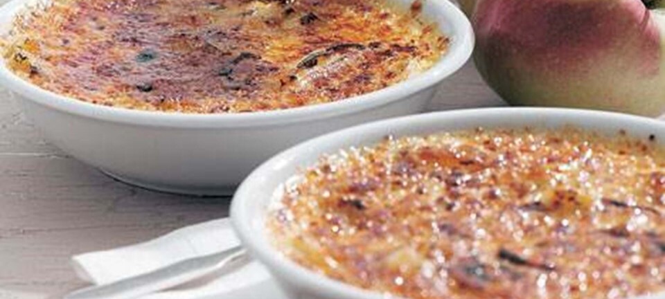 Crème brûlée med æbler