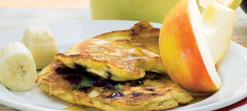 Amerikanske pandekager med blåbær