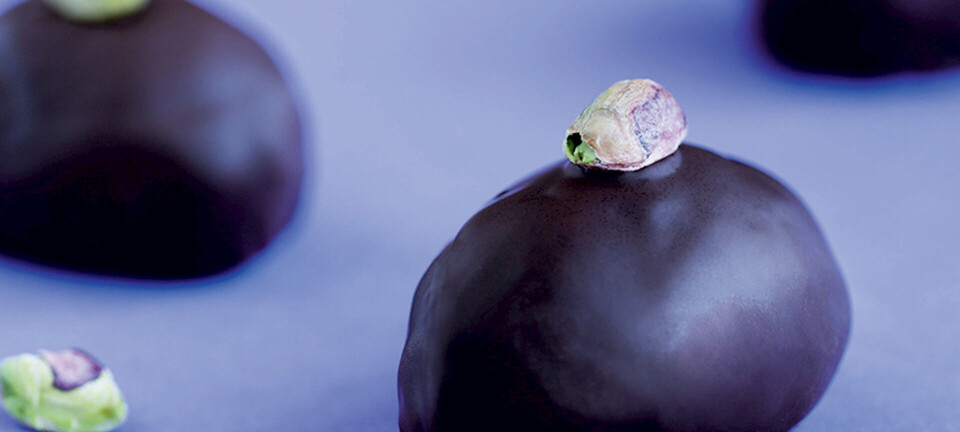 Hjemmelavede påskeæg med pistacie og orangenougat